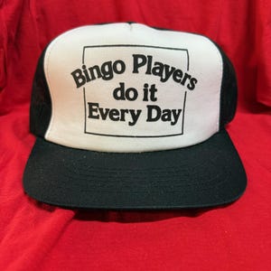 80s Bingo Player Funny Trucker Hat Black