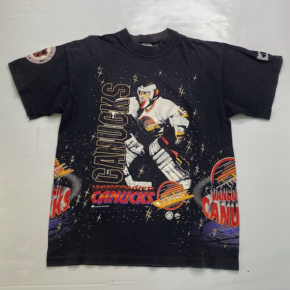 1992 Vancouver Canucks Bulletin AOP T-shirt Sz Yo… - image 1