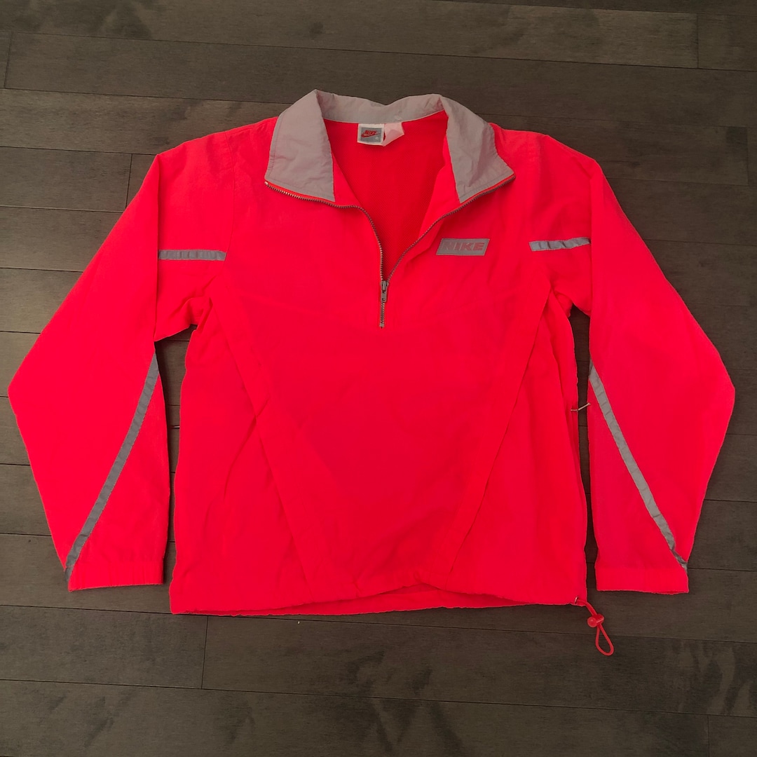 80s Neon Pink Nike Jacket Mens Small Etsy