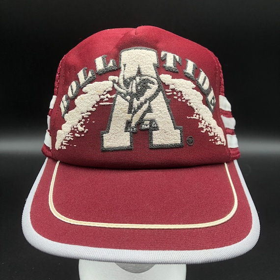 80s Roll Tide Alabama Snapback Trucker Hat 3 Strip