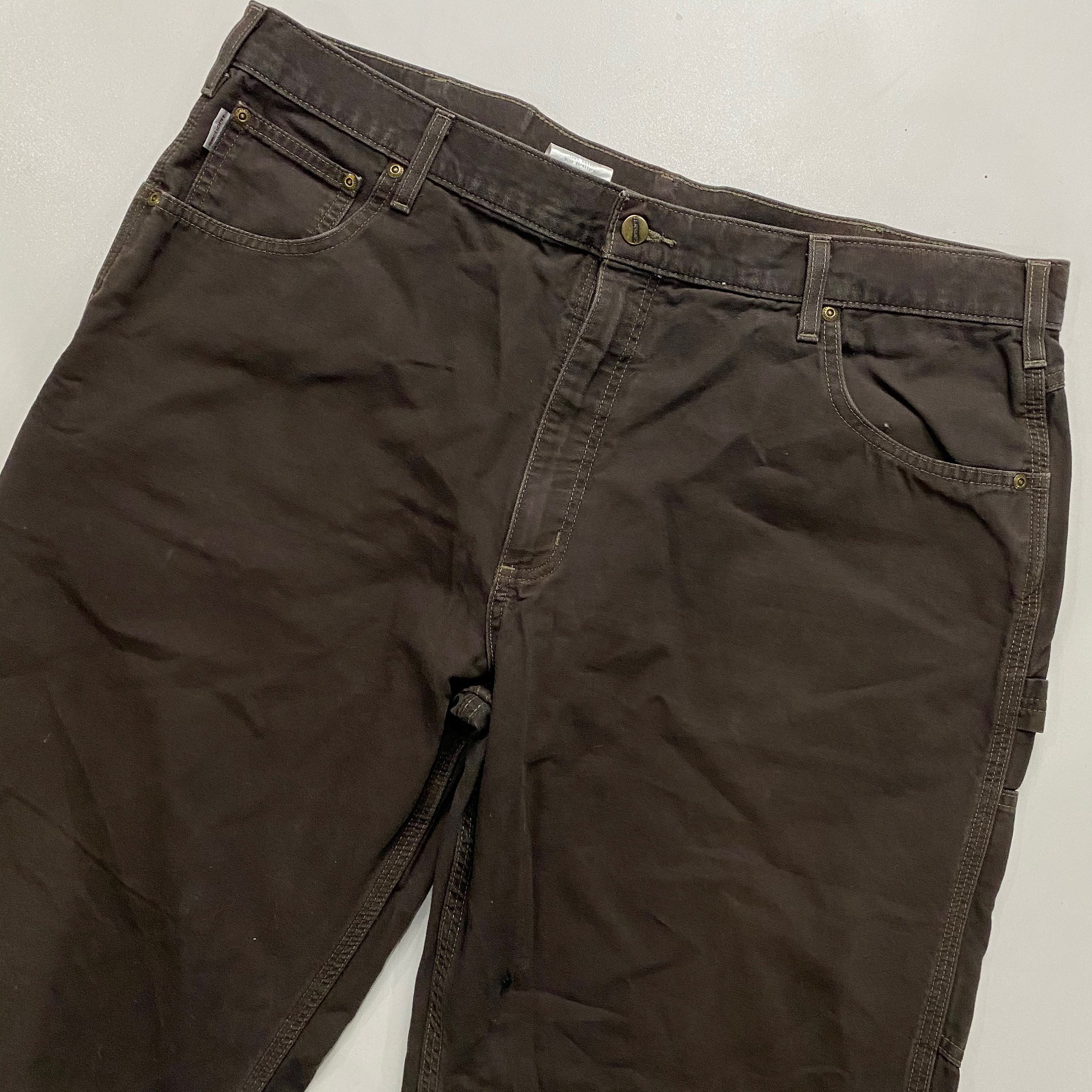 Carhartt Dark Brown Loose Fit Work Pants Size 42 x 30 B159 DBK Etsy