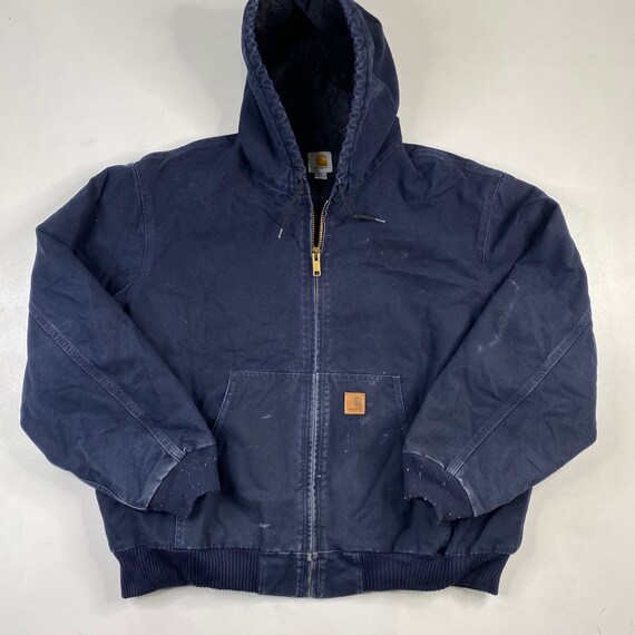 Carhartt Quilt Lined Hooded Jacket Navy 