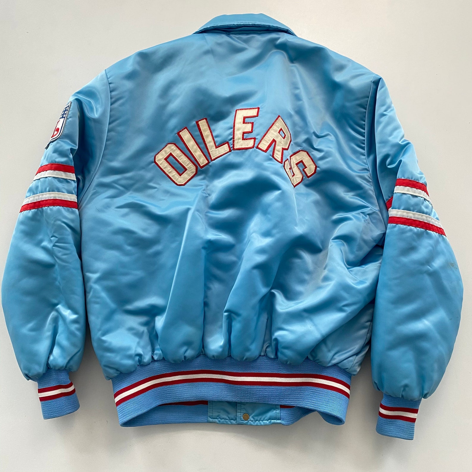 Vintage Houston Oilers NFL Shain Satin Jacket Men's XL Etsy