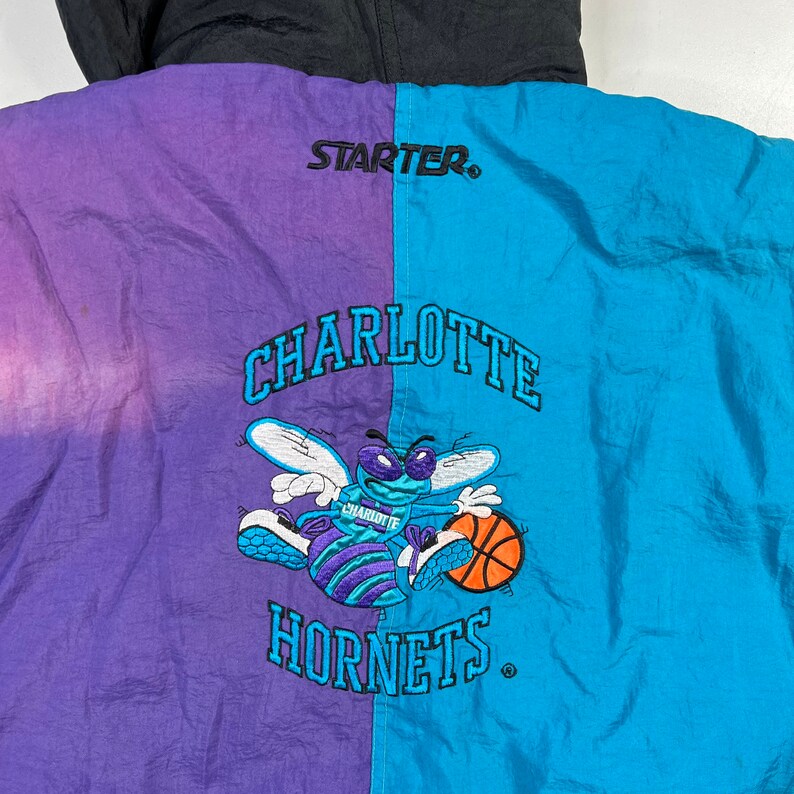 Vintage Charlotte NBA Starter Puffer Pullover Jacket Etsy Canada