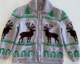 Handgestrickt 100% Wolle Cowichan Siwash Mary Maxim Pullover WC022