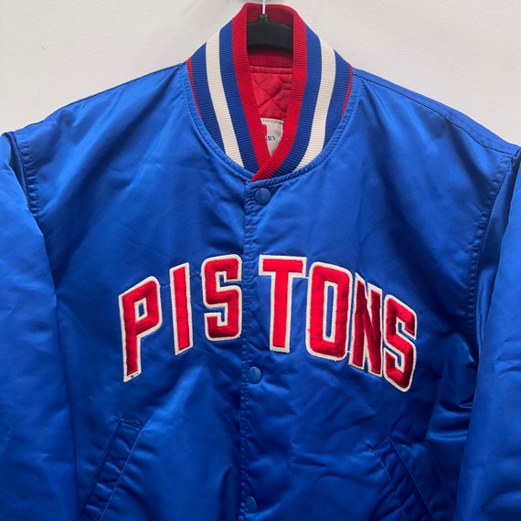 90's Detroit Pistons Starter Satin Bomber Jacket … - image 2