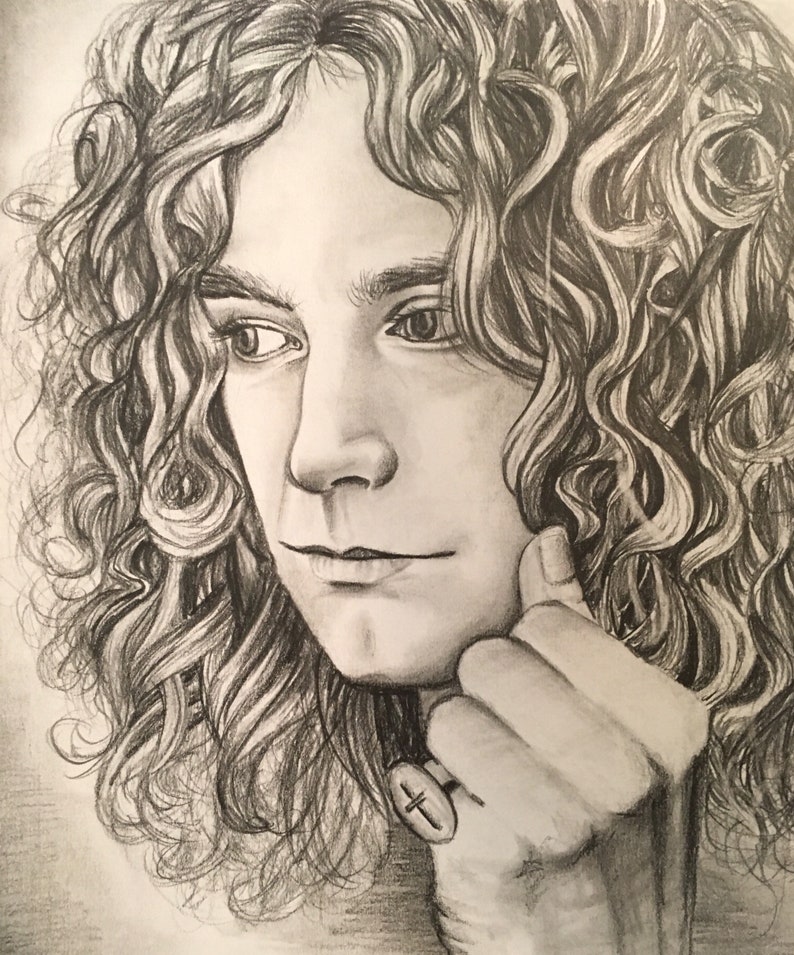 Robert Plant Pencil Drawing Print