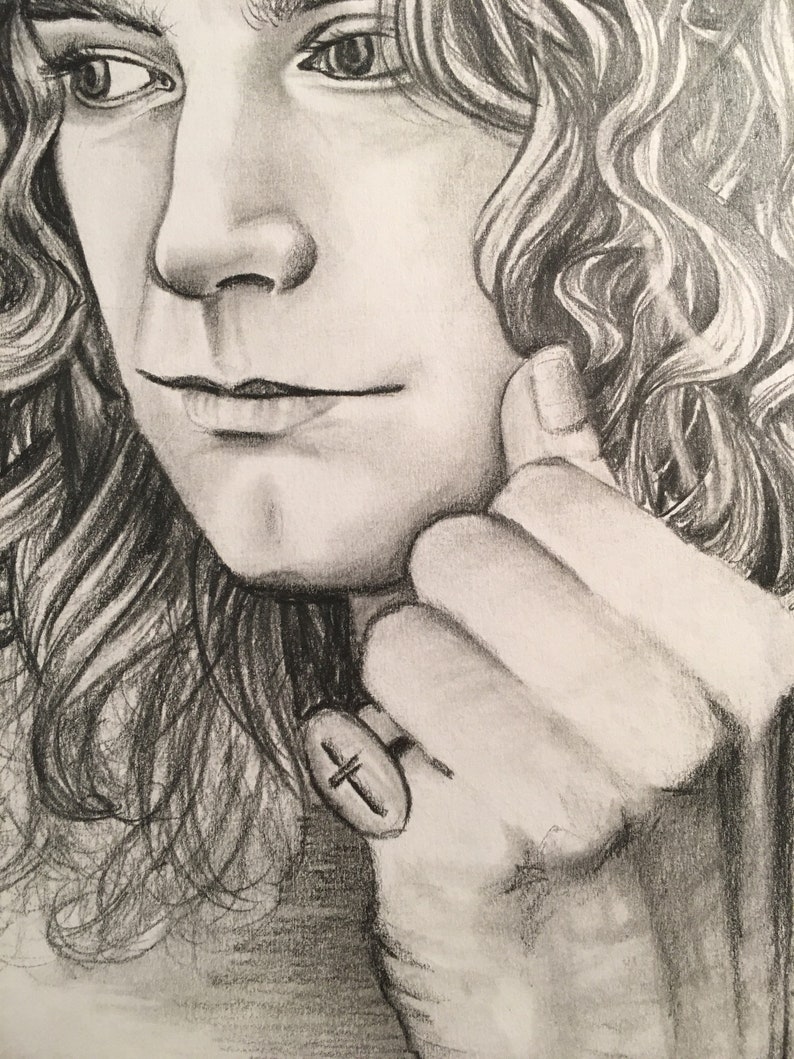 Robert Plant Pencil Drawing Print