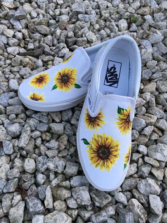 hand painted sunflower vans