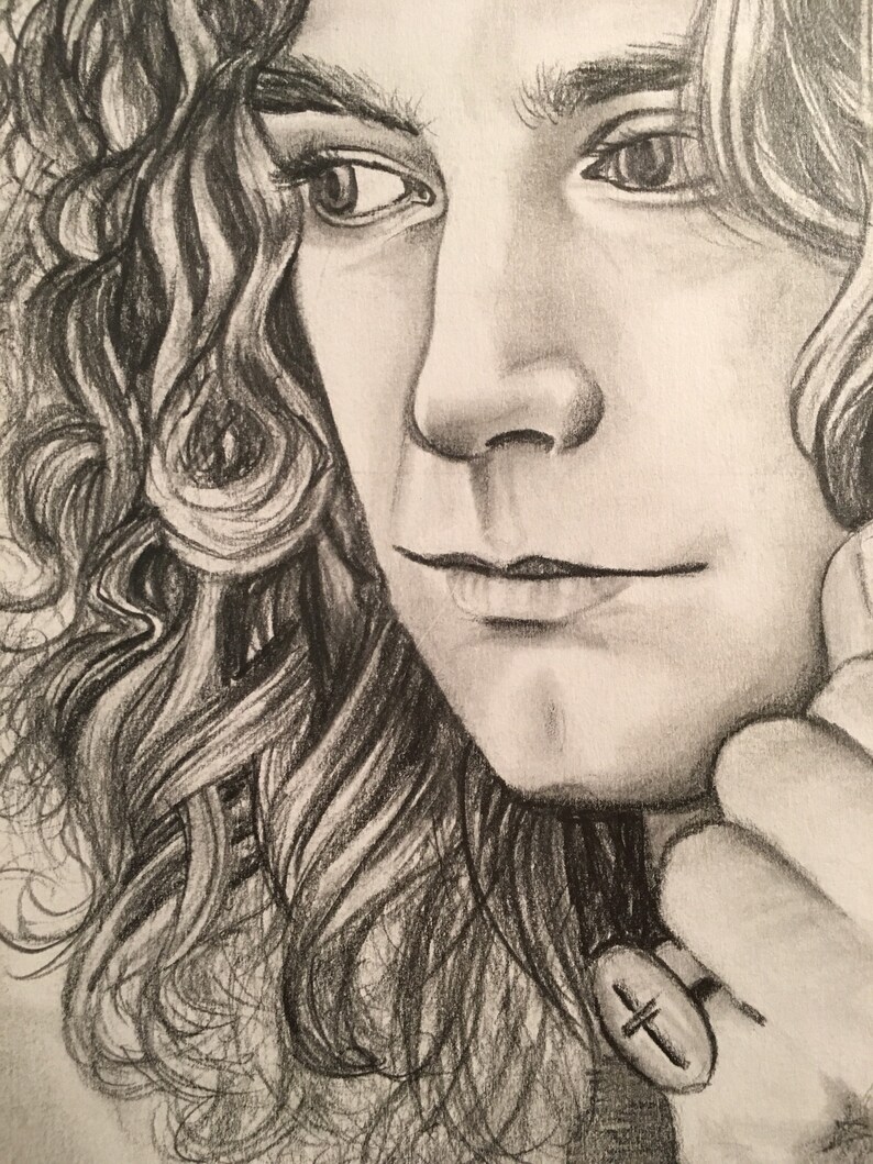 Robert Plant Pencil Drawing Print