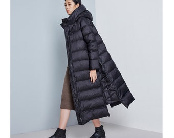 long black down jacket