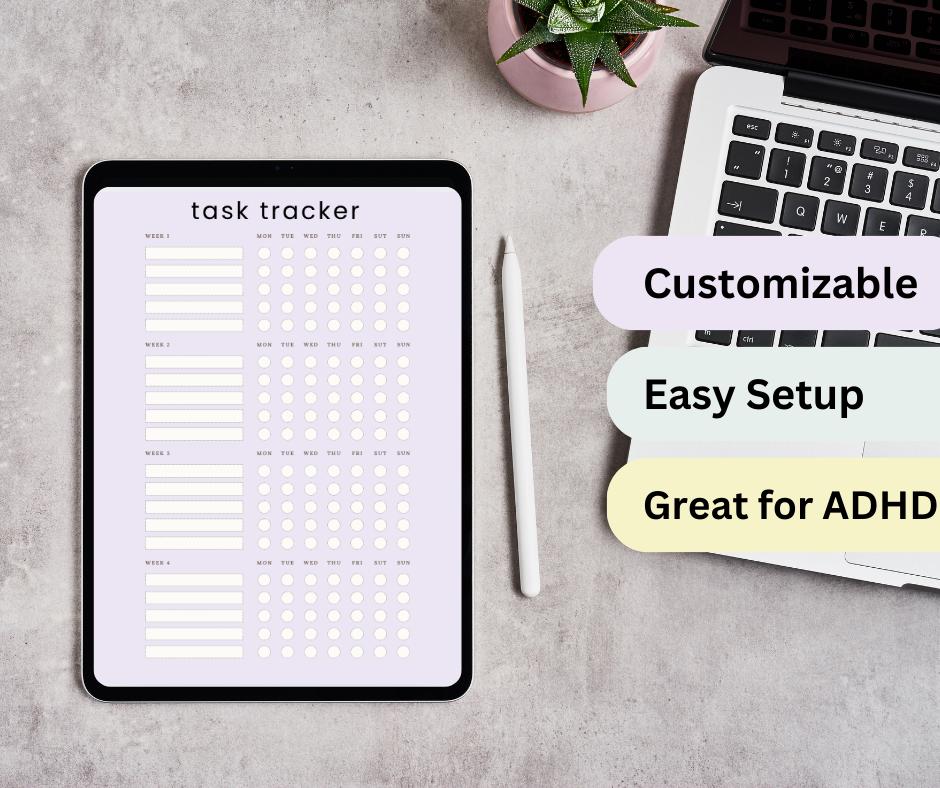 ADHD Goal Setting and Task Tracker Bundle Printable & Digital Planner ...