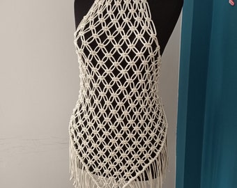 Handmade Macrame Mini Dress - Beach & Festival Wear, Custom Colors Available