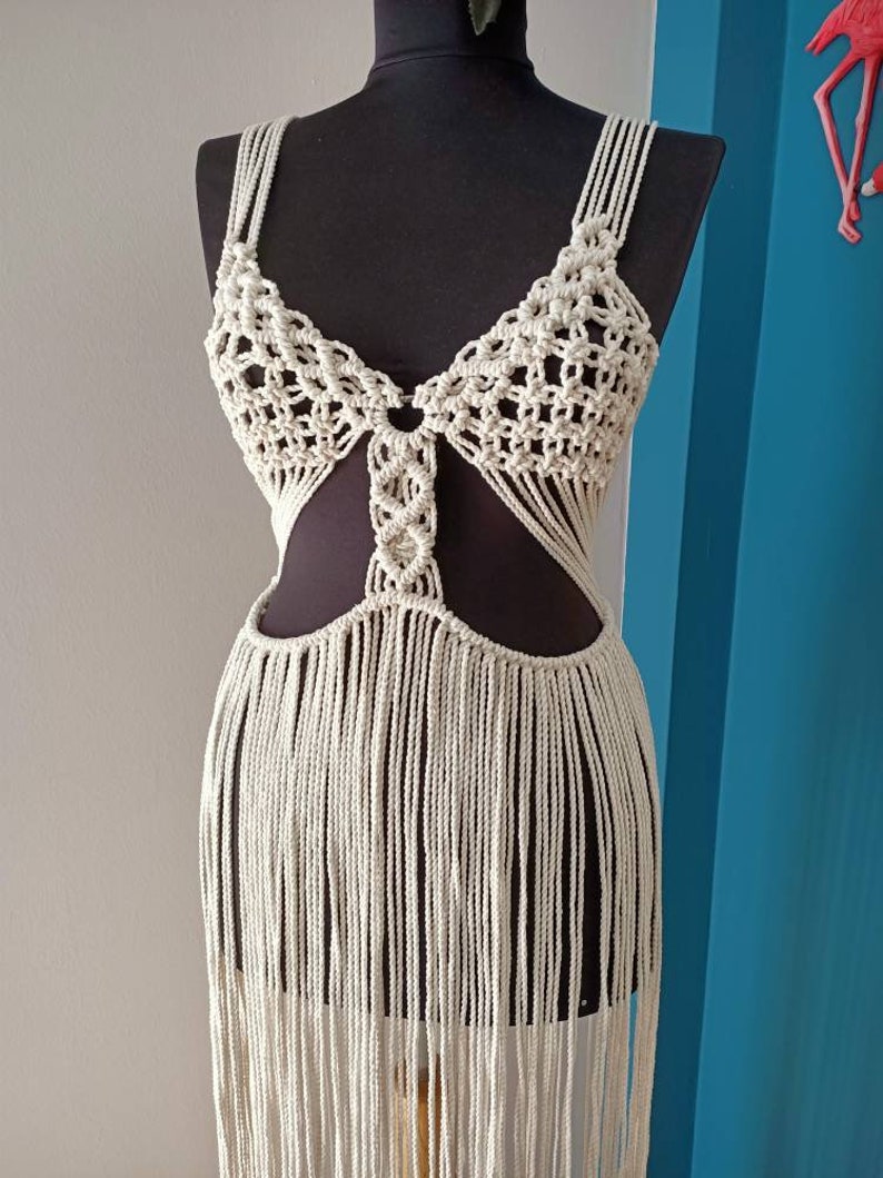 Larissa Macrame Dress Rope Dress Boho Hippie Dress Handmade Etsy