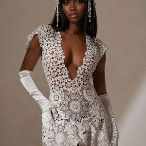crochet doily wedding dress Crochet Doily Over Dress  Alice Halliday Couture
