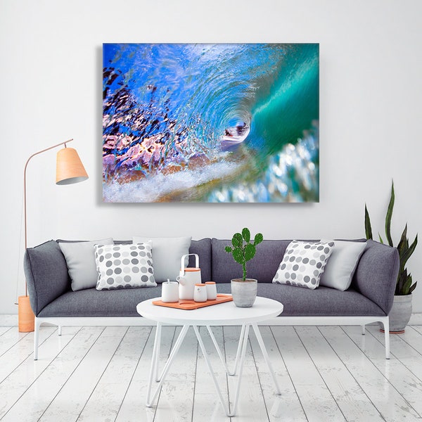 Wave photography, Ocean art, Surf print, Wall art, home decor, surf photography, wave print, ocean print, shorebreak photo, wave tube