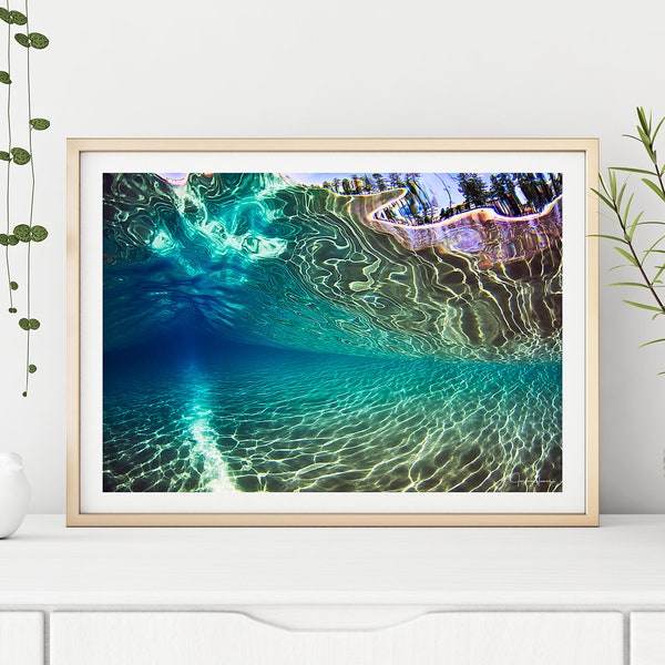 Ocean photography, underwater photo, wall art, ocean art, ocean print, underwater print, home decor, underwater wave, pristine underwater