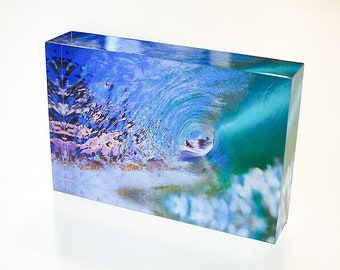 surf gift, perfect gift, photography gift, beach photo gift, 3D photo block, photo block, wave photo, christmas gift, surfing present, manly