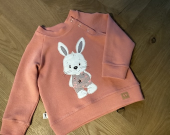 Sweatshirt mit Stickmotiv und Raglanärmeln  Gr. 86, Pullover bestickt