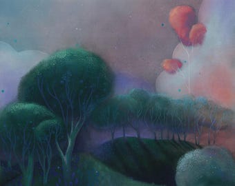 Faerie Vale | 4.25x5.5 Art Print | fairies, enchanted woods, fantasy, mystical, dark fairytale forest