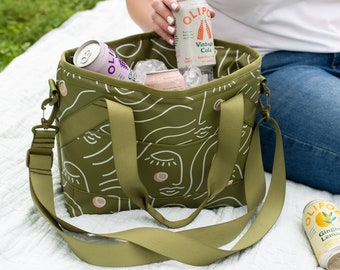 Zen Ladies Ice Princess Cooler, Small Cooler, Olive Green Cooler, Retro Cooler, Picnic Cooler, Cooler Bag