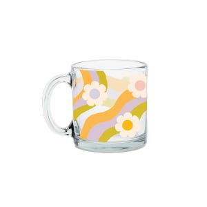 Wavy Daisy Clear Glass Mug image 2