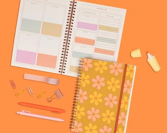 Undated Perpetual Planner - Color Block Daisy