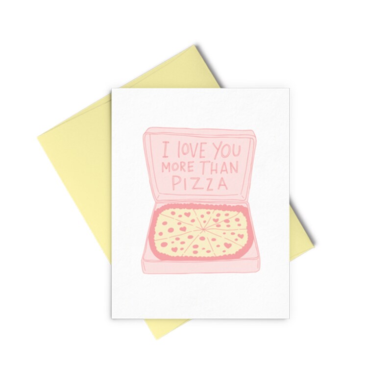 More Than Pizza Letterpress Greeting Card image 2