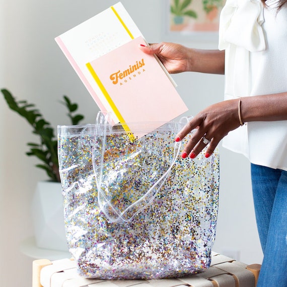 Confetti Daily Grind Confetti Shoulder Bag Clear Confetti Tote Clear Bag Etsy