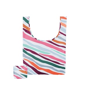 Twist and Shout Reusable Tote Wild Stripes, Reusable Shopping Bag, Shopping Tote Medium