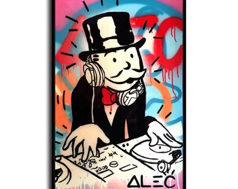 Mangooly Canvas Wall Art Gamer Nerd Guy With Bowtie Glasses