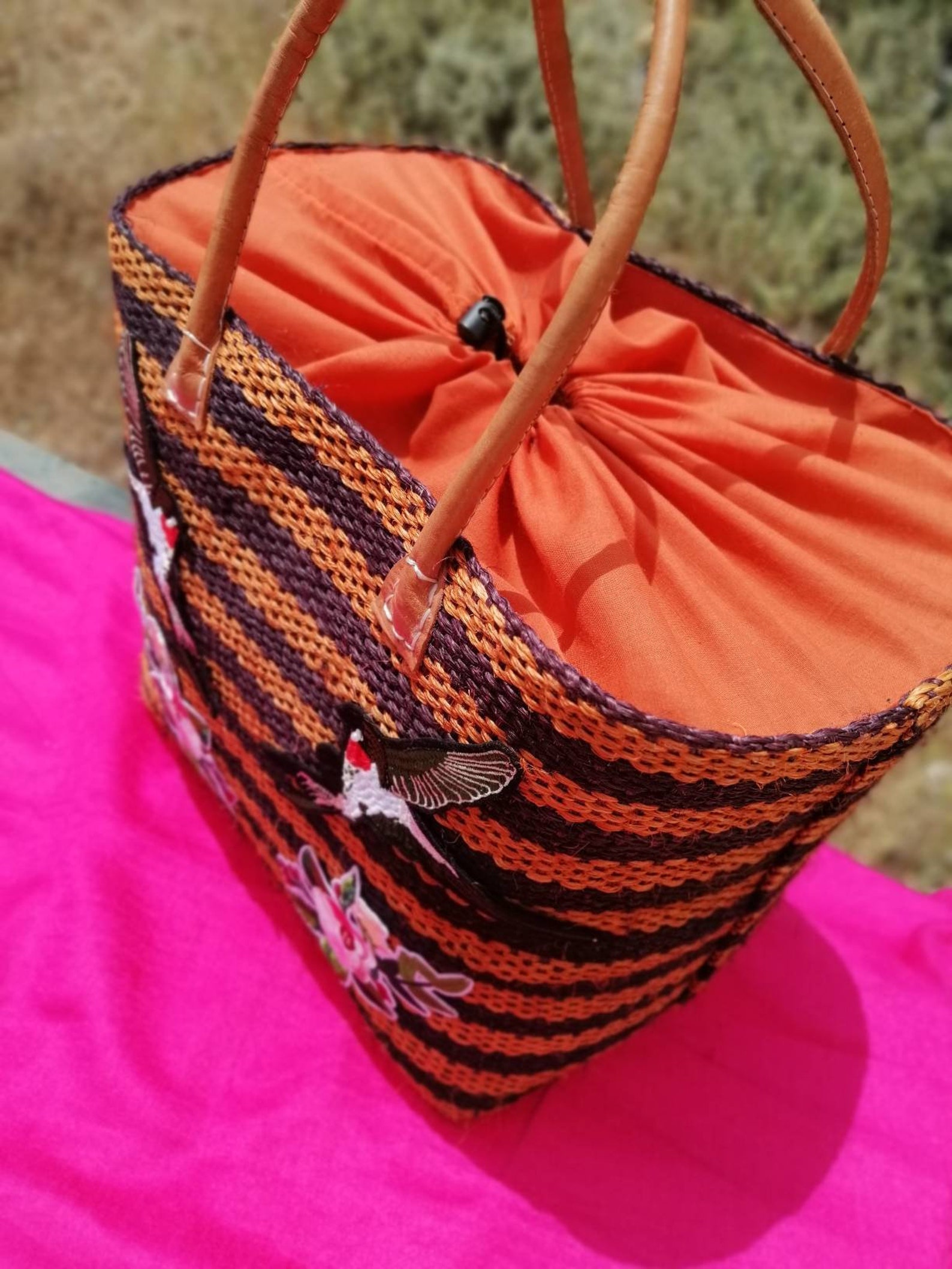 Straw Beach bag. Handmade Straw Bag. Raffia Madagascar Bag. Etsy