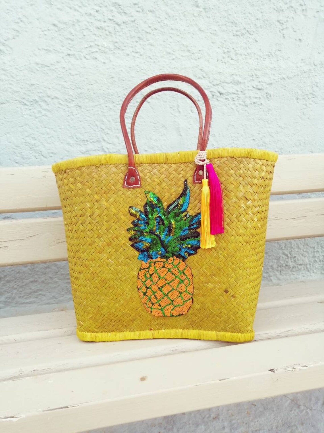Handmade Straw Beach Bag. Raffia Madagascar Bag. Big straw Etsy