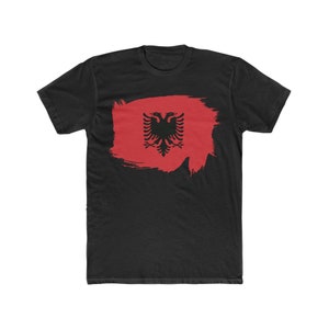 Albanian Flag Men&#39;s Cotton Crew Tee
