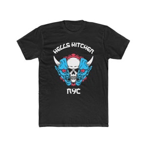 Hells Kitchen NYC Devil japansk Oni t-shirt herr bomulls-T-shirt med rund hals