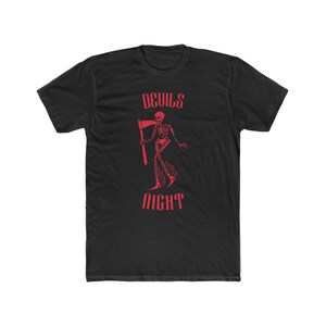 Devils Night Halloween Skeleton Grim Reaper Men's Cotton Crew Tee