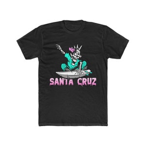 Surf Santa Cruz T-Shirt Tee Skateboard Surf Black Men&#39;s Cotton Crew Tee