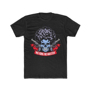 American Gangster No King No Master Skull Men&#39;s Cotton Crew Tee