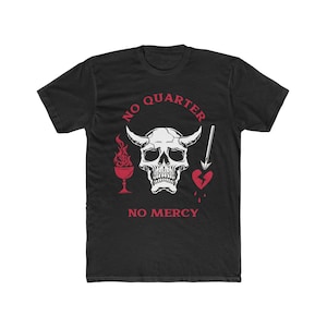 Pirate Black Flag No Quarter No Mercy Men&#39;s T-shirt Cotton Crew Tee
