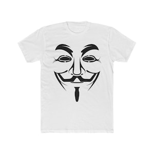 V for Vendetta Guy Fawkes Mask Men&#39;s Cotton Crew Tee