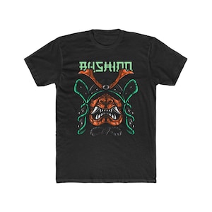 Samurai Demon Bushido Tshirt Men&#39;s Cotton Crew Tee