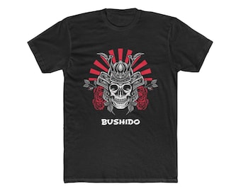 Samurai Skull Tshirt Bushido Men's Cotton Crew Tee