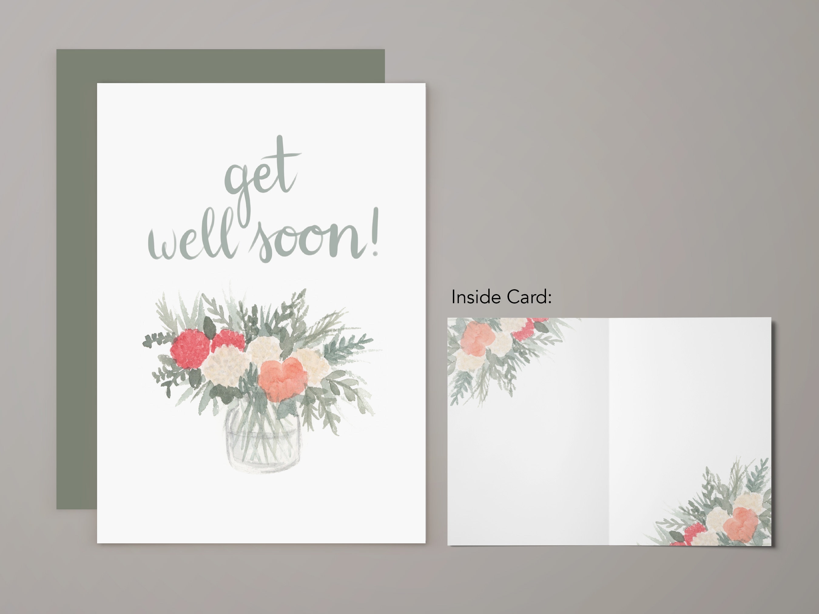 Get Well Soon Greeting Card Floral Card Love Thank You - Etsy