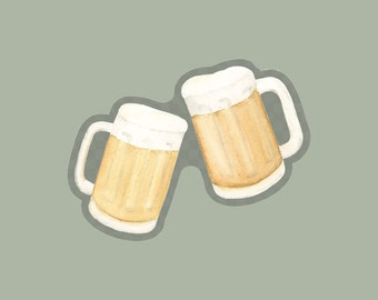 Cheers Beers Sticker | Drink Sticker | Waterproof | Beer Stein | Mugs | Men Sticker