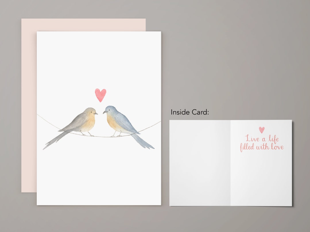 Love Birds Greeting Card | Anniversary Wedding Card | Notecard ...