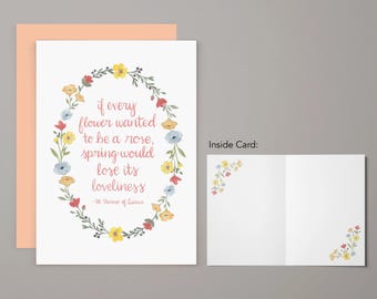 Spring Loveliness Greeting Card | Saint Therese Card | Notecard | Watercolor Greeting Card | Floral | Flower | Encouragement | Support