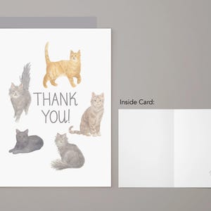 Thank You Cats Greeting Card | Thank You | Thanks Notecard | Watercolor Greeting Card | Cat | Kitten | Pets | Animals | Gratitude