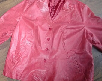 Woman large jacket leather blazer coat