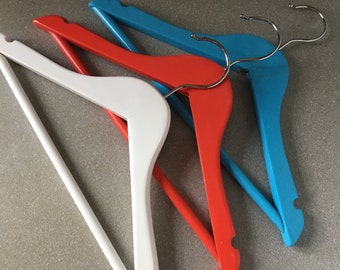 3 Sweden clothes hangers retro wardrobe decor 1980s.