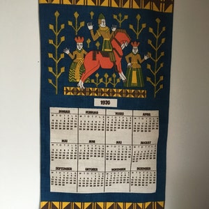 Calendario svedese del 1976 appeso cavaliere cavaliere 1970